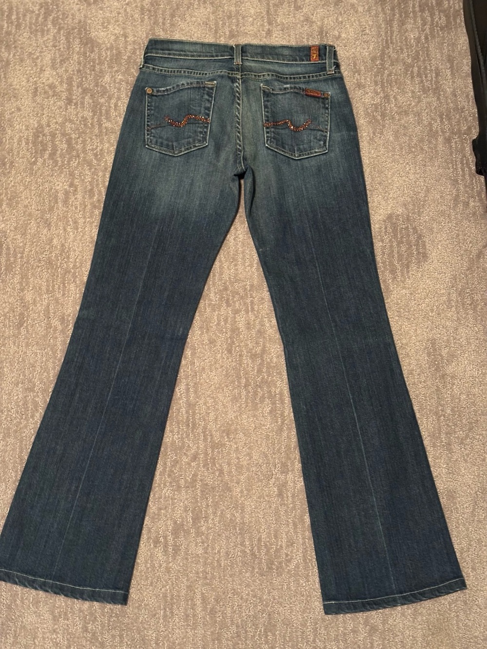 7 For All Mankind Dojo Jeans Womens 26 Bootcut Medium Wash Stretch 30 Inseam